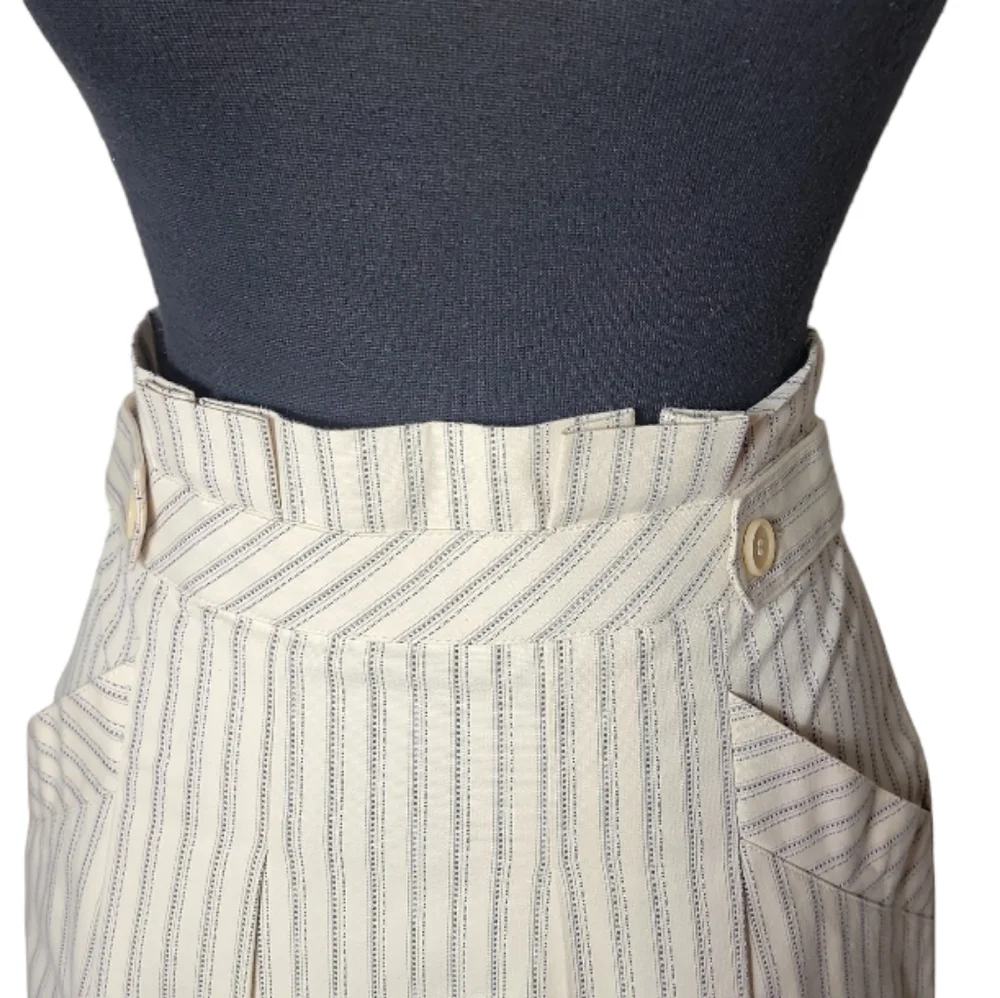 BCBGMAXAZRIA paperbag waist pinstripe pencil skirt high rise women's size 4